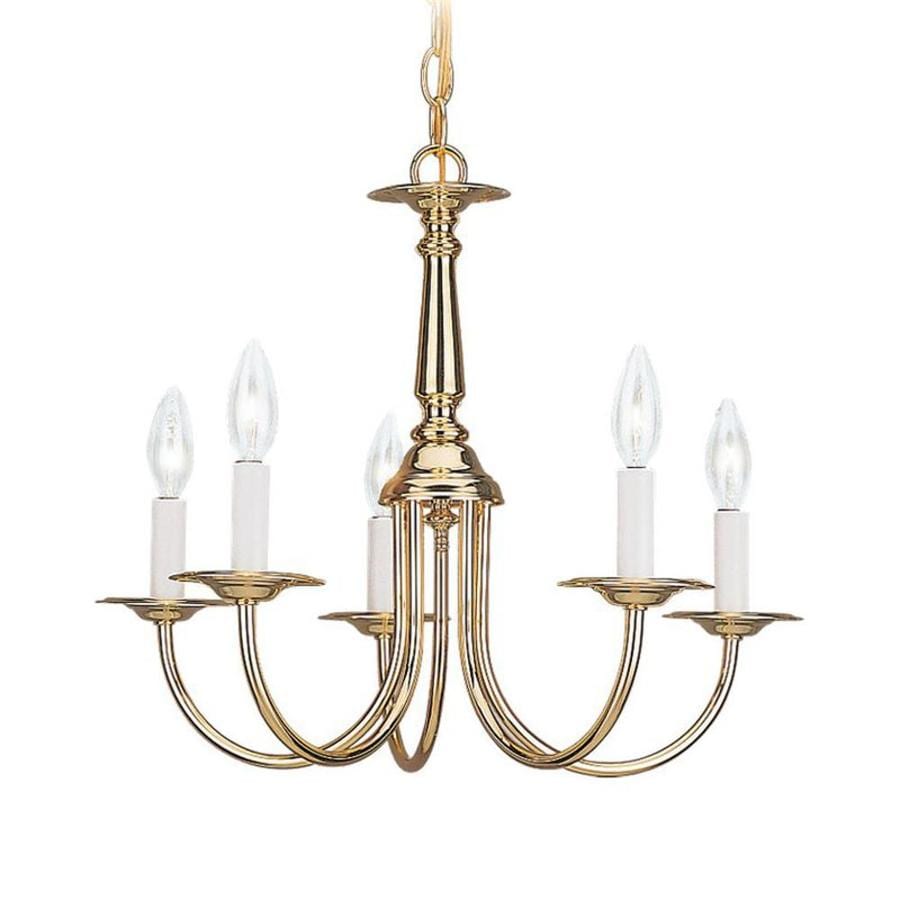 Sea Gull Lighting Traditional 5-Light Polished Brass Traditional Candle ...