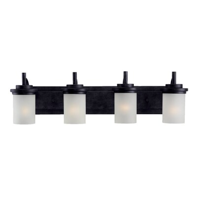 Sea Gull Lighting Winnetka 4 Light Black Transitional Vanity