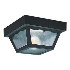 Sea Gull Lighting 8.25-in W Black Outdoor Flush Mount Light