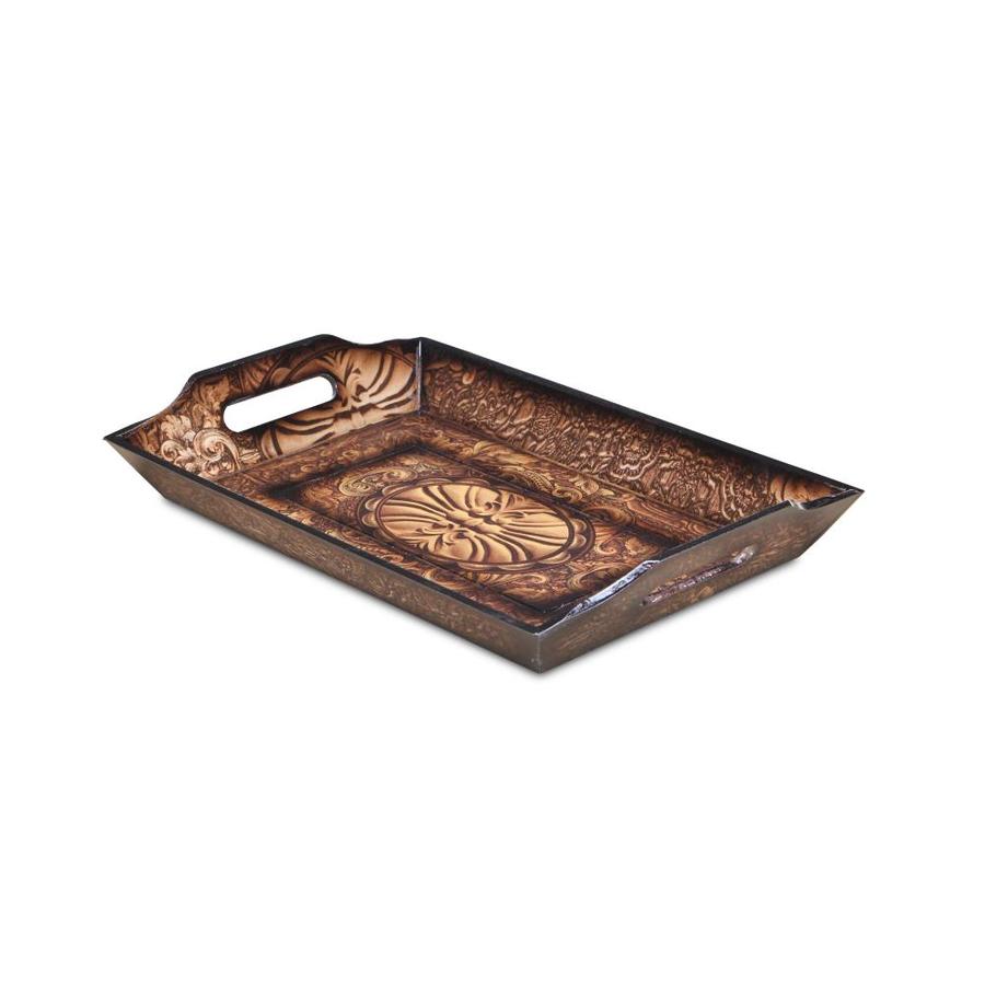 Cheung's 16.25-in x 10.25-in Brown Rectangle Serving Tray