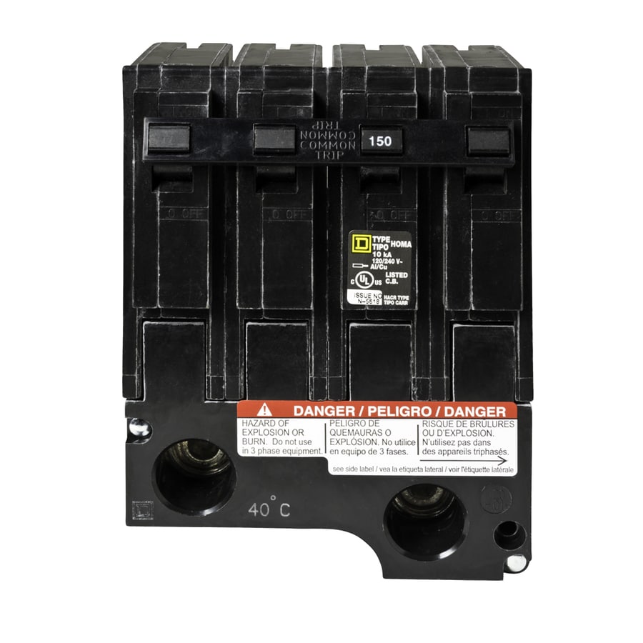 Square D Homeline 150Amp 2Pole Standard Trip Circuit Breaker at