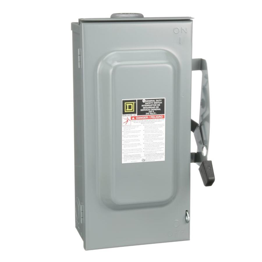 Square D 100 Amp 240-Volt 2-Pole Fused Outdoor General Duty Safety ...