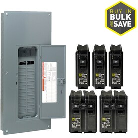 Main Breaker Load Centers: Square D by Schneider Electric Electrical Supplies Homeline 200 Amp 30-Space 60-Circuit Indoor Main Plug-On Neutral Breaker Load Center with Cover - Value Pack HOM3060M200PCVP