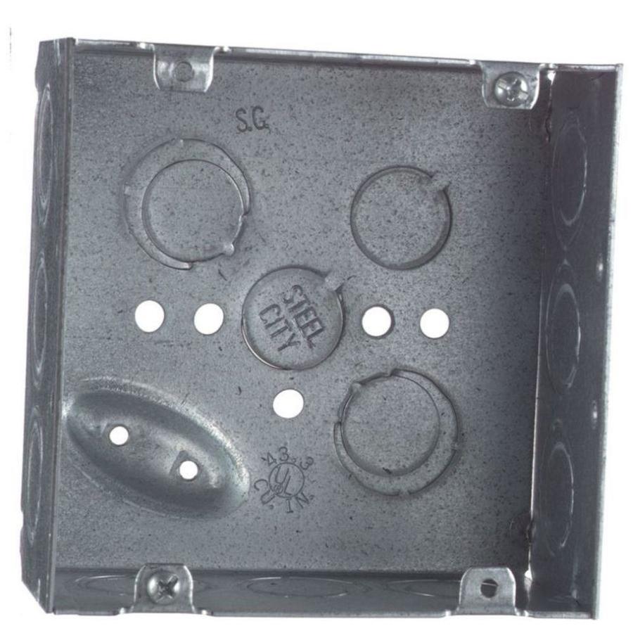 STEEL CITY 2Gang Silver Metal Interior Old Work Standard Square Wall