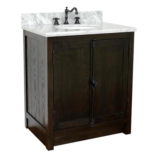 Bellaterra Home LV0100BAWMO Single Vanity 31in Brown Ash Undermount