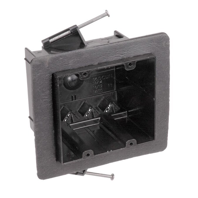 CARLON 2Gang Black Plastic New Work Standard Square Wall Electrical Box in the Electrical Boxes