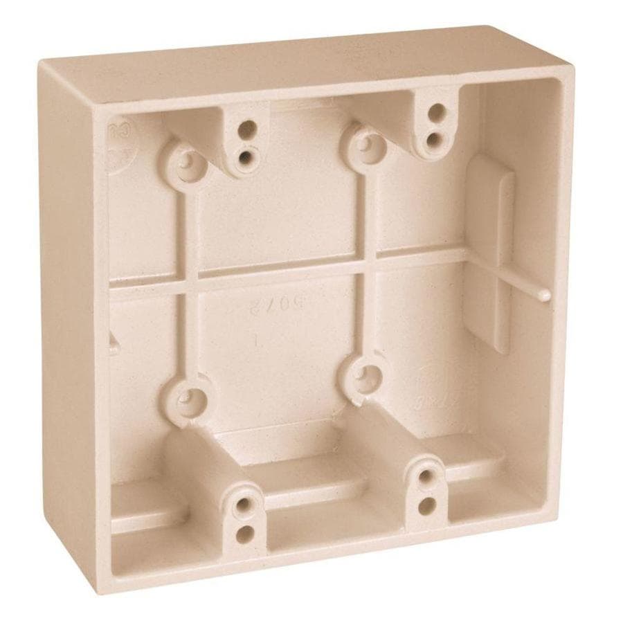 CARLON 2-Gang Off-white Plastic Interior Old Work Standard Rectangular ...