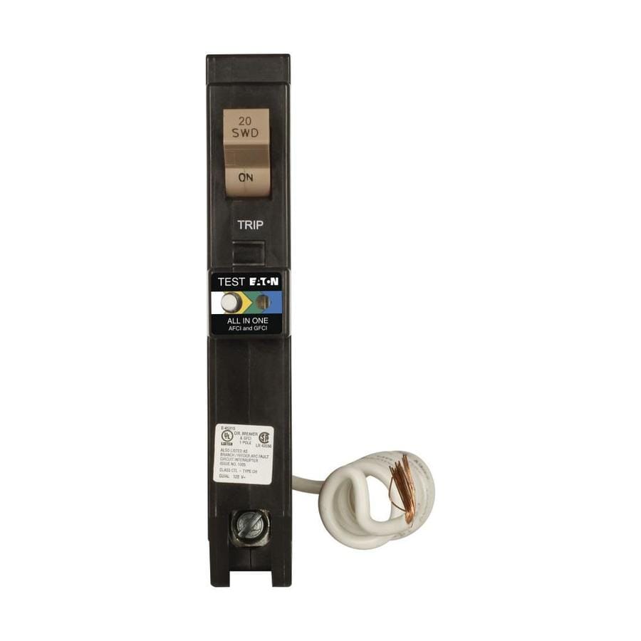 Eaton Type Ch 20Amp 1Pole Dual Function AFCI/GFCI Circuit Breaker at