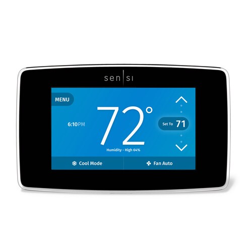 Emerson Sensi Black Smart Thermostat with Wi-Fi Compatibility in the ...