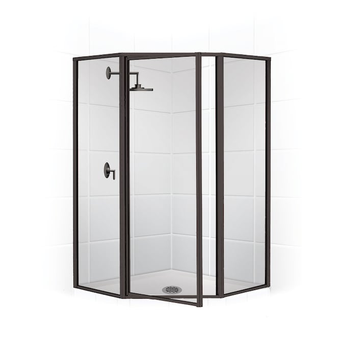 Coastal Shower Doors Legend 66 In H X 59 In W Framed Hinged Matte Black Shower Door Frosted Glass In The Shower Doors Department At Lowes Com