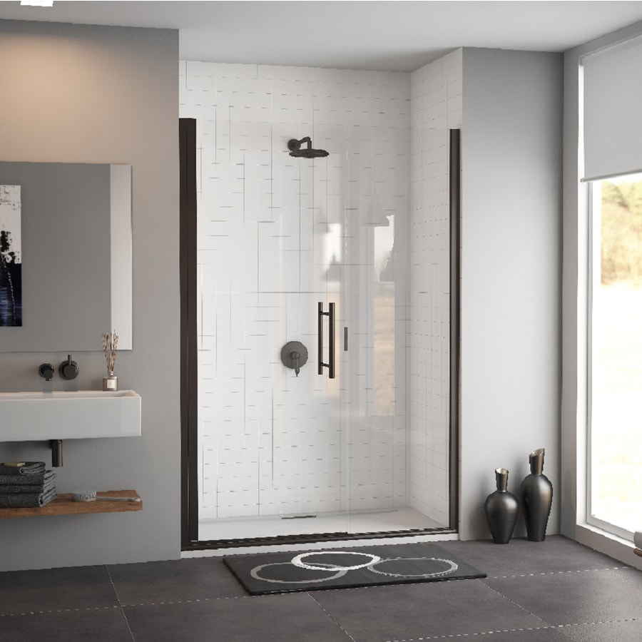 Coastal Shower Doors Illusion Series 75in H x 58in W Frameless Hinged