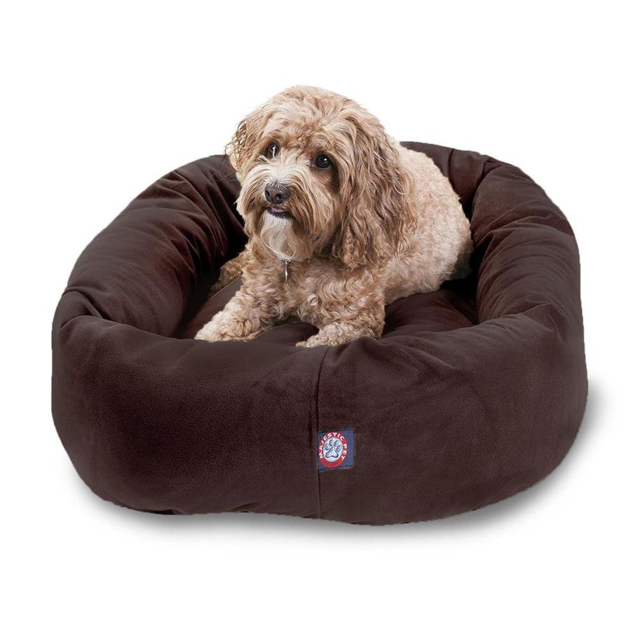 Majestic Pet Products Chocolate Faux Suede Oval Dog Bed (For Medium