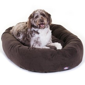 Majestic Pet Products Chocolate Suede Oval 52-in x 35-in Dog Bed (For Extra Large)