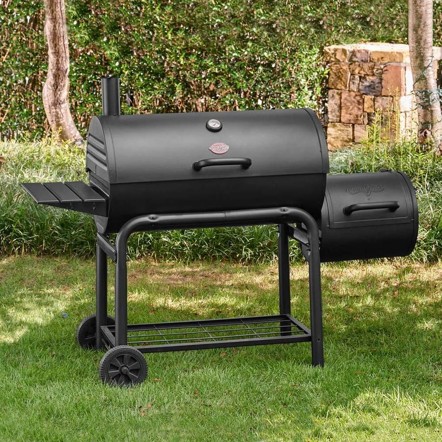 Char-Griller Smokin' Outlaw Horizontal Smoker 725-sq in Black Charcoal ...