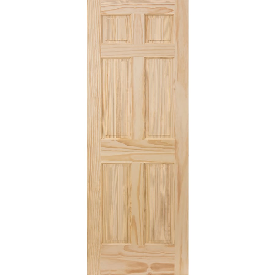 Unfinished 6 Panel Solid Core Wood Slab Door Common 36 In X 80 In Actual 36 In X 80 In