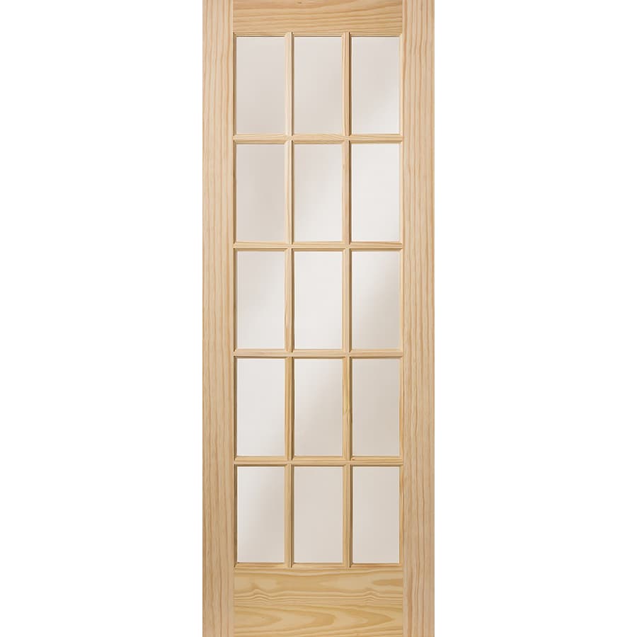 Clear Glass Wood Pine French Door Common 30 In X 80 In Actual 30 In X 80 In