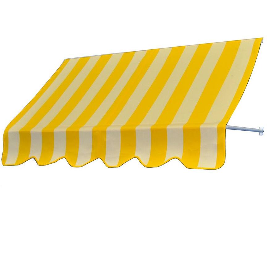 Americana Building Products Rainbo 60-in Wide x 24-in Projection Stripedd Open Slope Low Eave Window Manual Retraction Awning