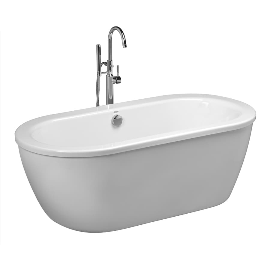 Shop American Standard Cadet 66in White Acrylic Freestanding Bathtub with Center Drain at Lowes.com