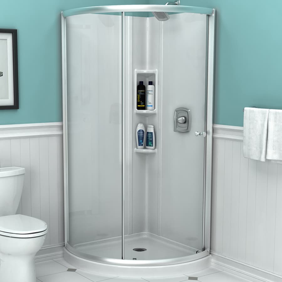 Ove Decors Breeze 31 In X 31 In X 76 In Shower Kit With Reversible Sliding Door And Shower Base Breeze 31 Shower Kit With Walls The Home Depot