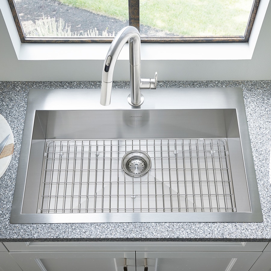 American Standard 33 In X 22 In Stainless Steel Single Basin Drop In Or