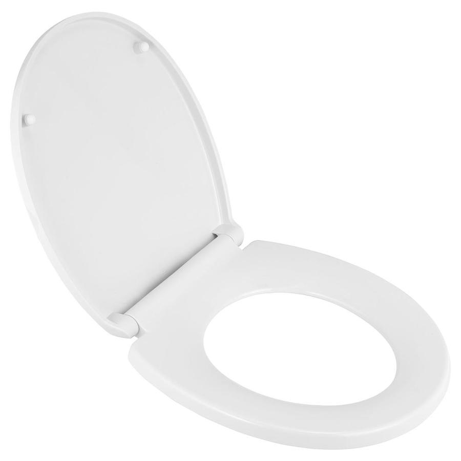 American Standard TRANSITIONAL White Round Slow-Close Toilet Seat in ...