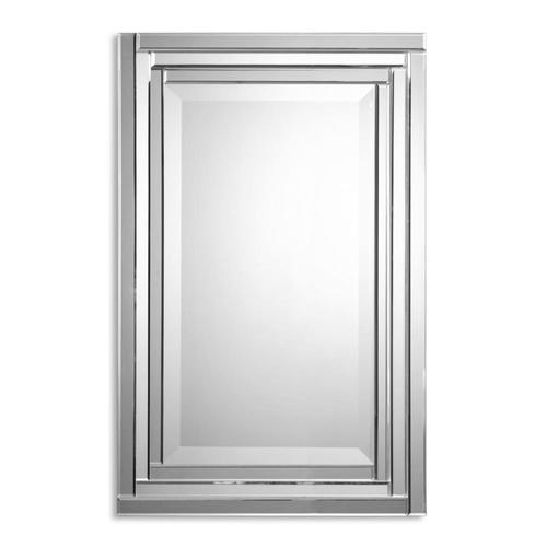 Global Direct 34in L x 22in W Stepped Bevel Mirrors Beveled Wall
