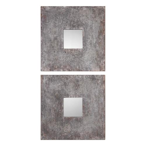 Global Direct 20in L x 20in W Square Zinc Framed Wall Mirror at