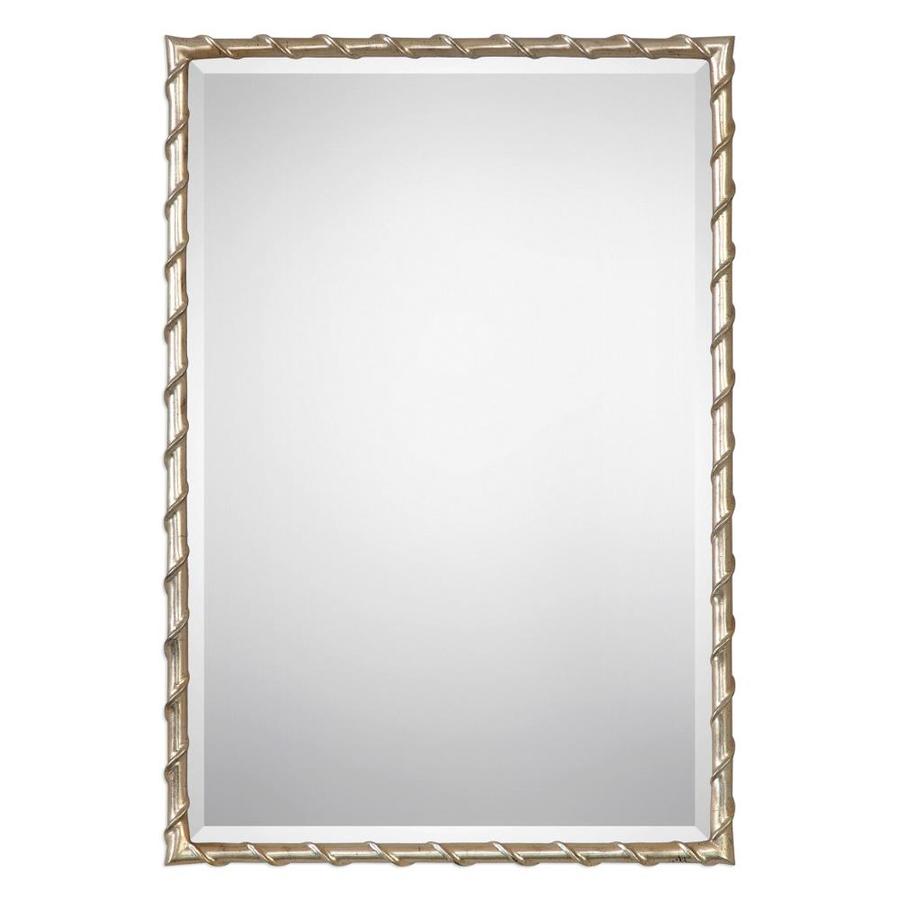 Global Direct 32 In L X 22 W Champagne Silver Framed Wall Global Direct 32 In L X 22 W Champagne Silver Framed Wall Mirror