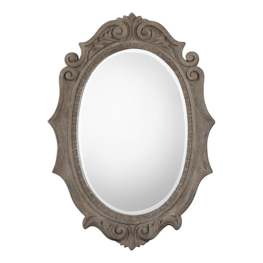 Global Direct 42 5 In L X 30 W Old Wood Finish Framed Oval Global Direct 42 5 In L X 30 W Old Wood Finish Framed Oval Mirror Only