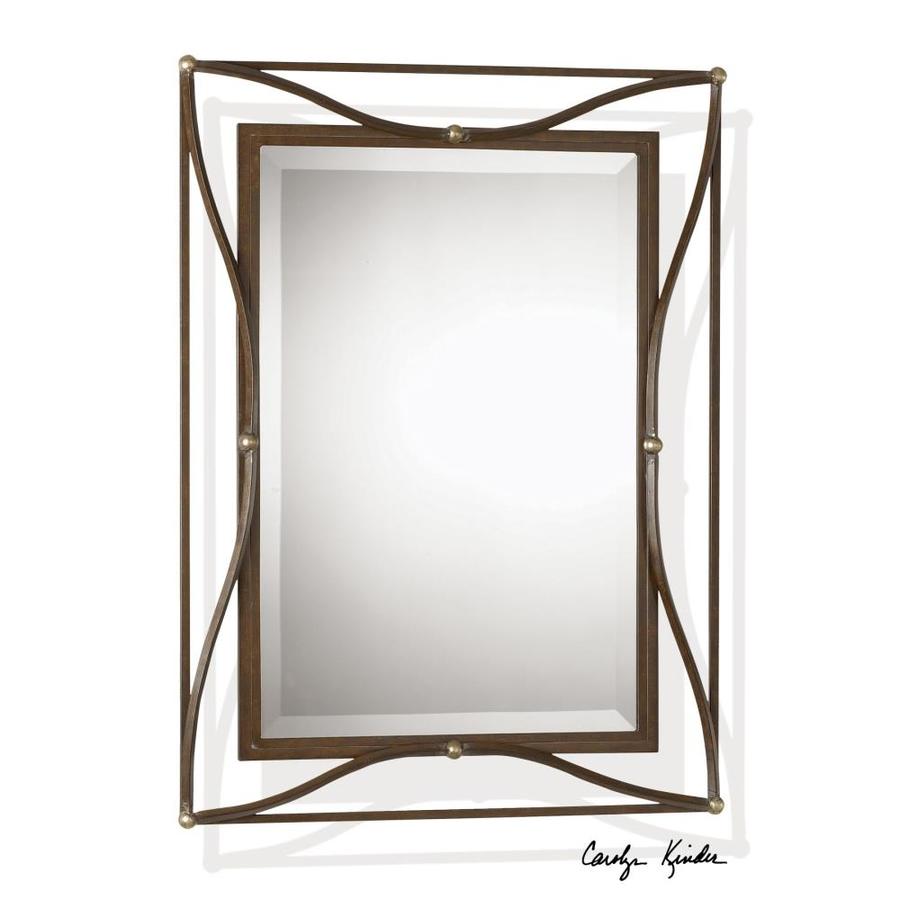 Global Direct 37.5-in L x 27.5-in W Bronze with Champagne Silver Framed Wall Mirror