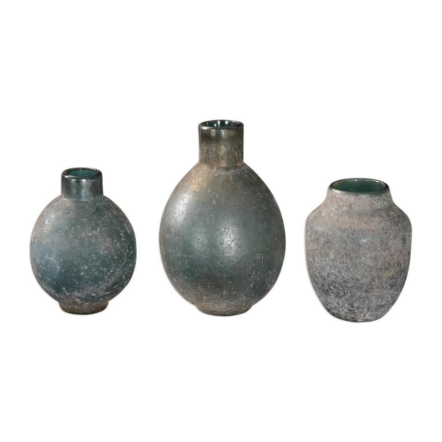 Global Direct Set Of 3 Rust Blue Decorative Vases At Lowes Com