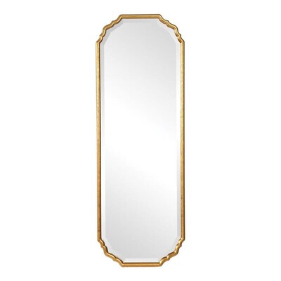 61 5 In L X 21 W Irregular Antiqued Metallic Gold Leaf Framed Wall Mirror