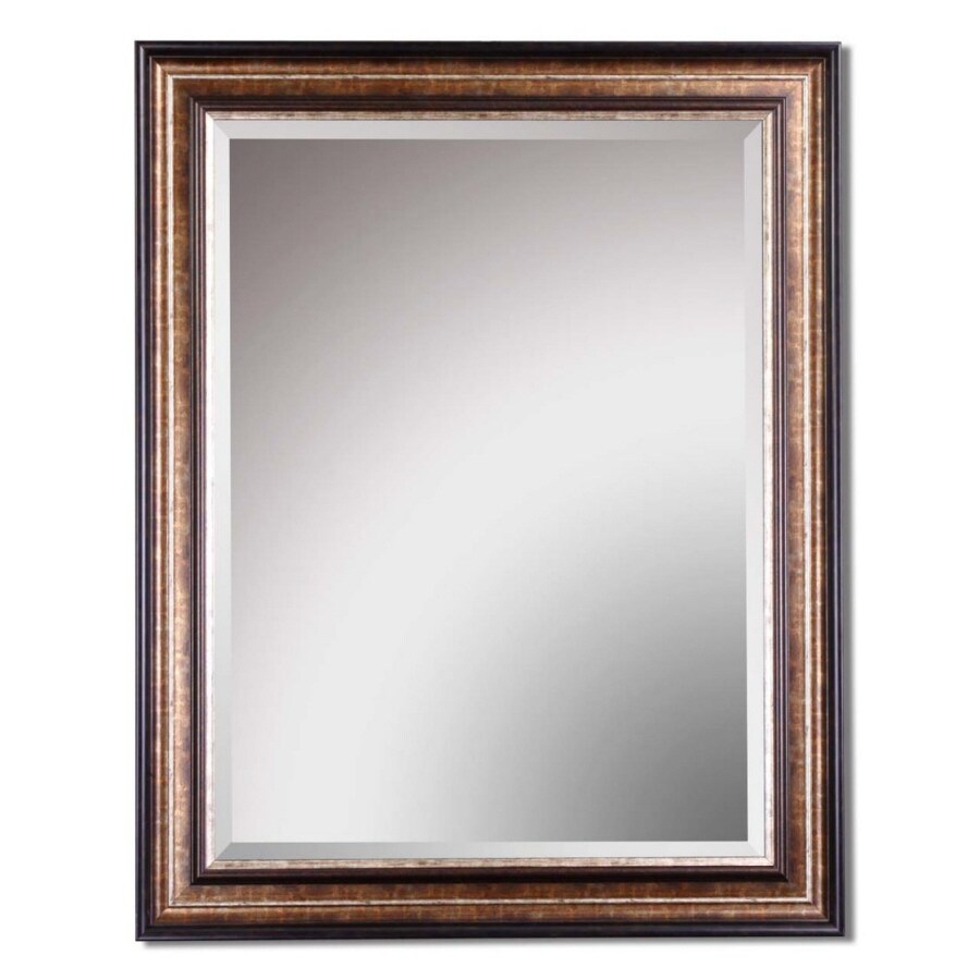 Allen + Roth H Bronze With Silver Accents Beveled Wall Mirror At Lowes.com