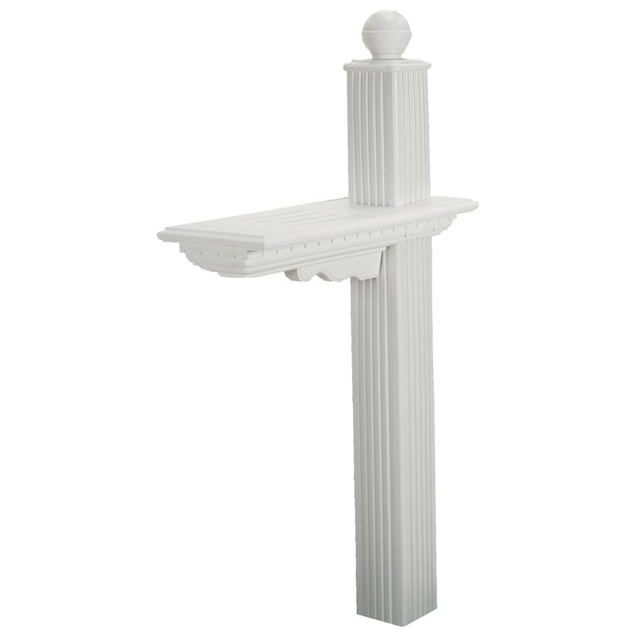 Rubbermaid MB117 White Polymer Drive-In Wood Stake Mount Mailbox Post