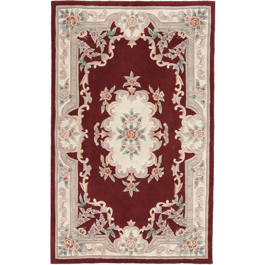 Rugs America New Aubusson Burgundy Rectangular Indoor Tufted Area Rug