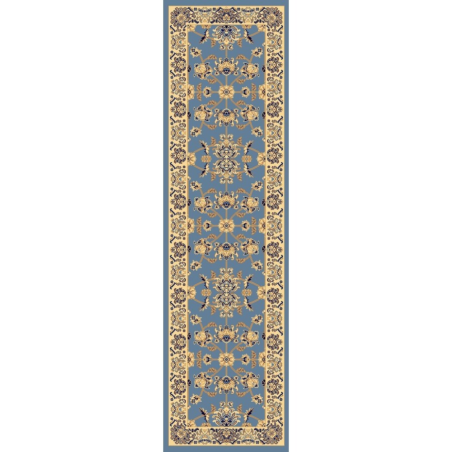 Rugs America New Vision 2 x 8 (ft) Polypropylene Kashan light blue ...