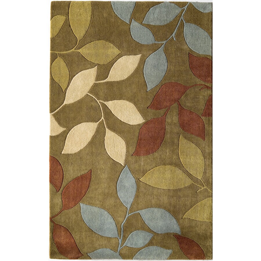 Rugs America 23366 Pacific 18-in x 27-in Rectangular Multicolor Floral Wool Accent Rug