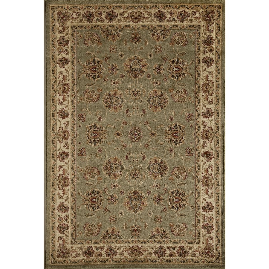 Rugs America Sorrento Kashan light green Indoor Area Rug (Common: 8 x ...