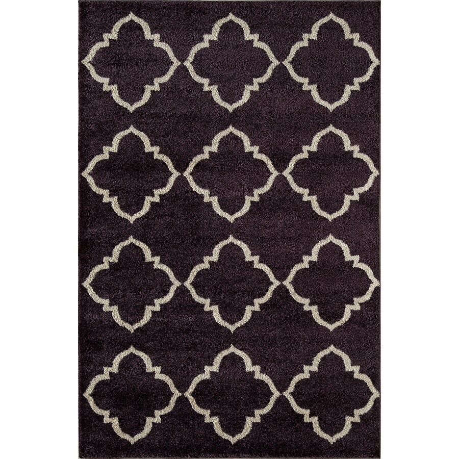 Rugs America Hudson 8 X 11 (ft) Plum Lattice Geometric Area Rug at ...