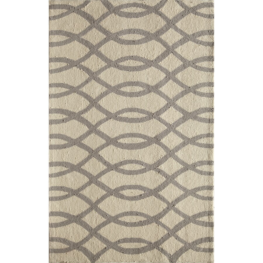 Rugs America Gramercy 5 X 8 (ft) Acrylic Wavy Gray Geometric Area Rug ...