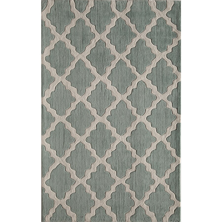 Rugs America Gramercy 5-ft x 7.5-ft Spearmint Rectangular Geometric ...