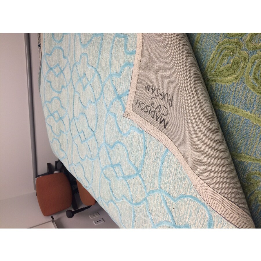 Rugs America Madison 8 X 10 (ft) Viscose Ice Blue Abstract Area Rug at ...
