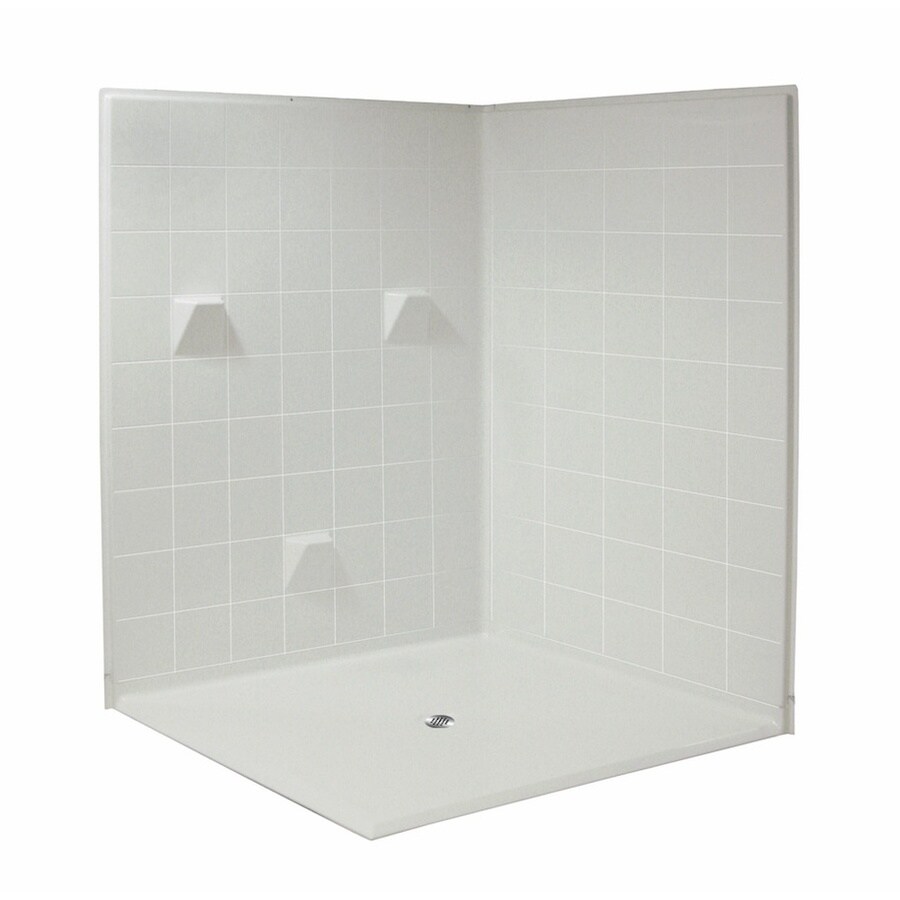 Laurel Mountain Tazewell Barrier Free White 3Piece Alcove Shower Kit