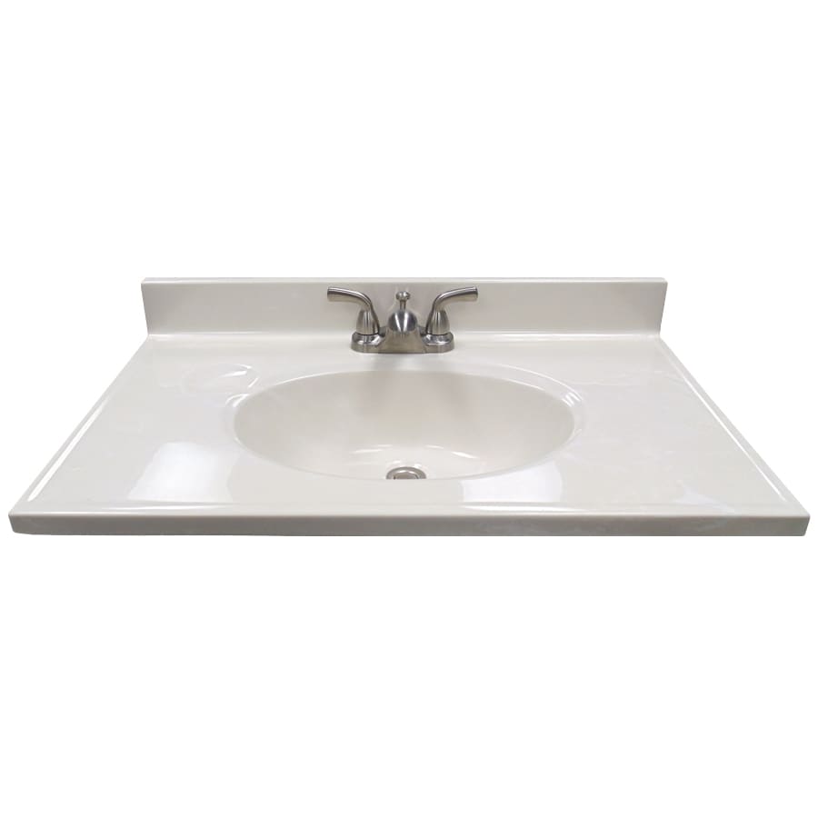 US Marble Ambassador 31-in White On White Cultured Marble ...