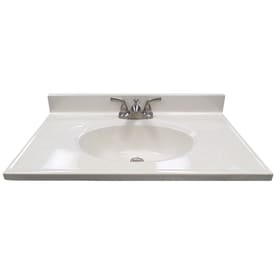 Bathroom Vanity Tops At Lowes Us Marble Ambador White On Cultured Integral Single Sink Bathroom Vanity Top Common