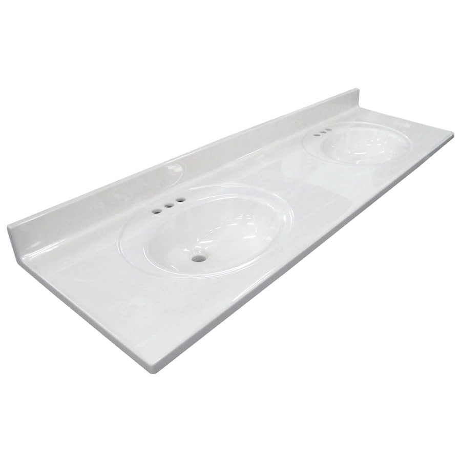 US Marble Ambassador 73-in White On White Cultured Marble ...