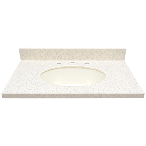 US Marble EC Coley Solid Surface Undermount Single Sink Bathroom Vanity Top 31in x 22