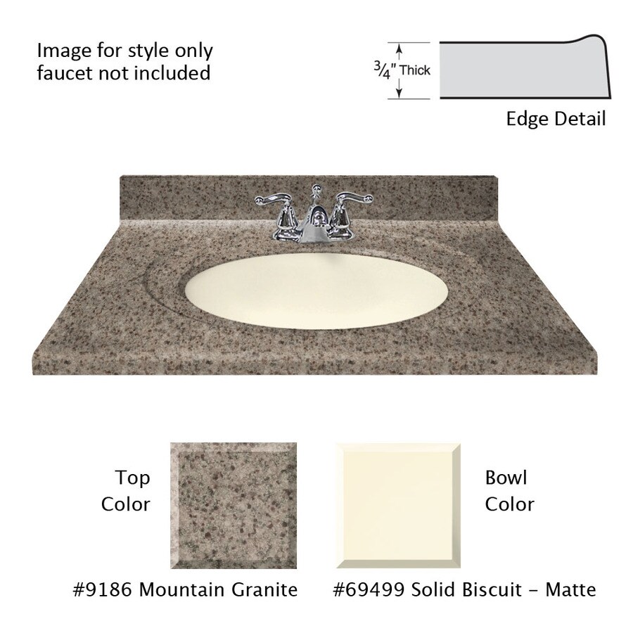 US Marble Recessed Oval Standard Mountain Cultured Marble Integral