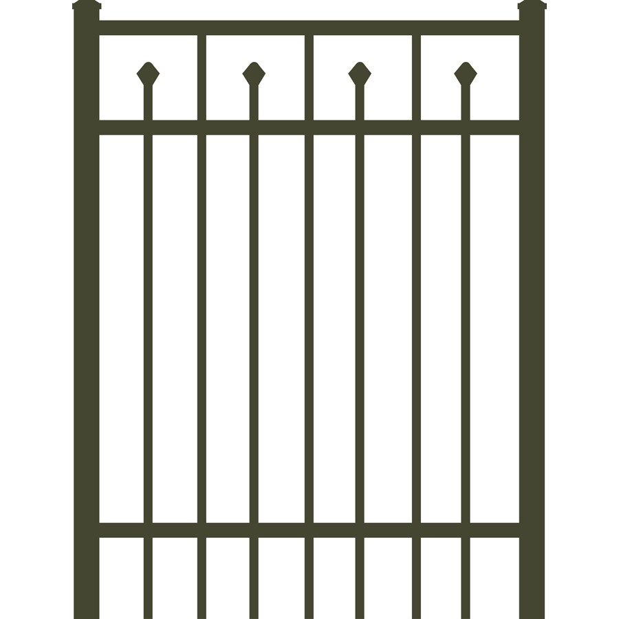 Rockland Ornamental Fencing DRG48D-BZ-L36 48" x 36" Bronze Aluminum Fence Gate