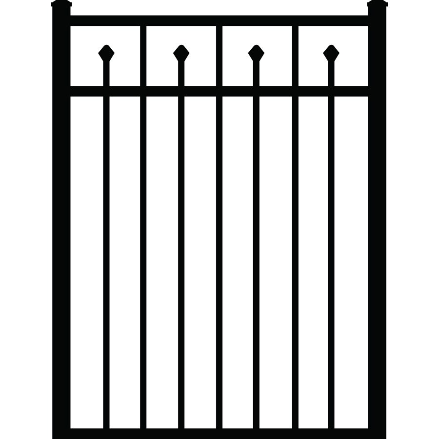 Rockland Ornamental Fencing DRG54D-BL-L36 54" x 36" Black Aluminum Fence Gate